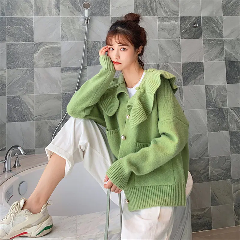 Женский трикотажный кардиган с оборками Alien Kitty повседневный элегантный свитер