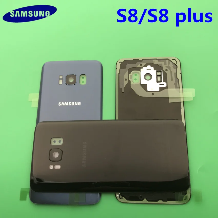 Передний экран стекло объектив samsung Galaxy s8 edge G950 S8 plus G955 Задняя крышка батареи задняя крышка корпус с клеем
