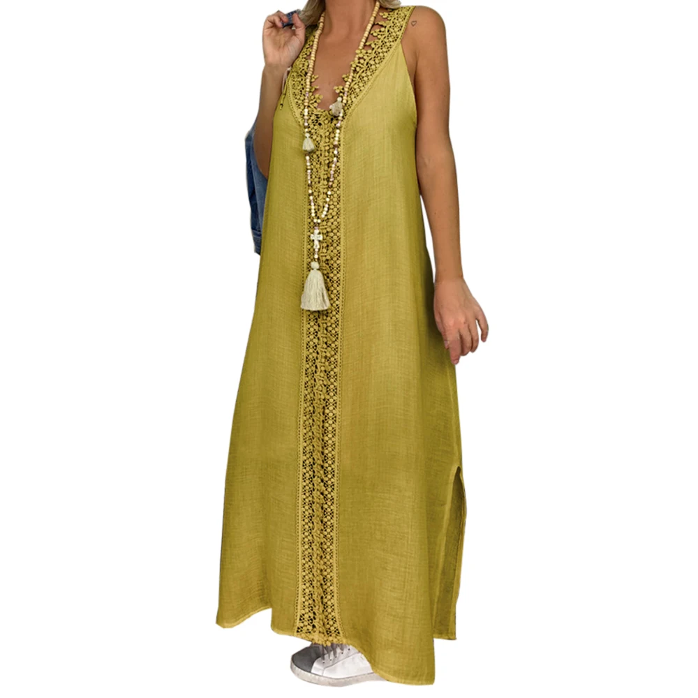 Богемное платье для женщин летнее размера плюс без рукавов праздничное с