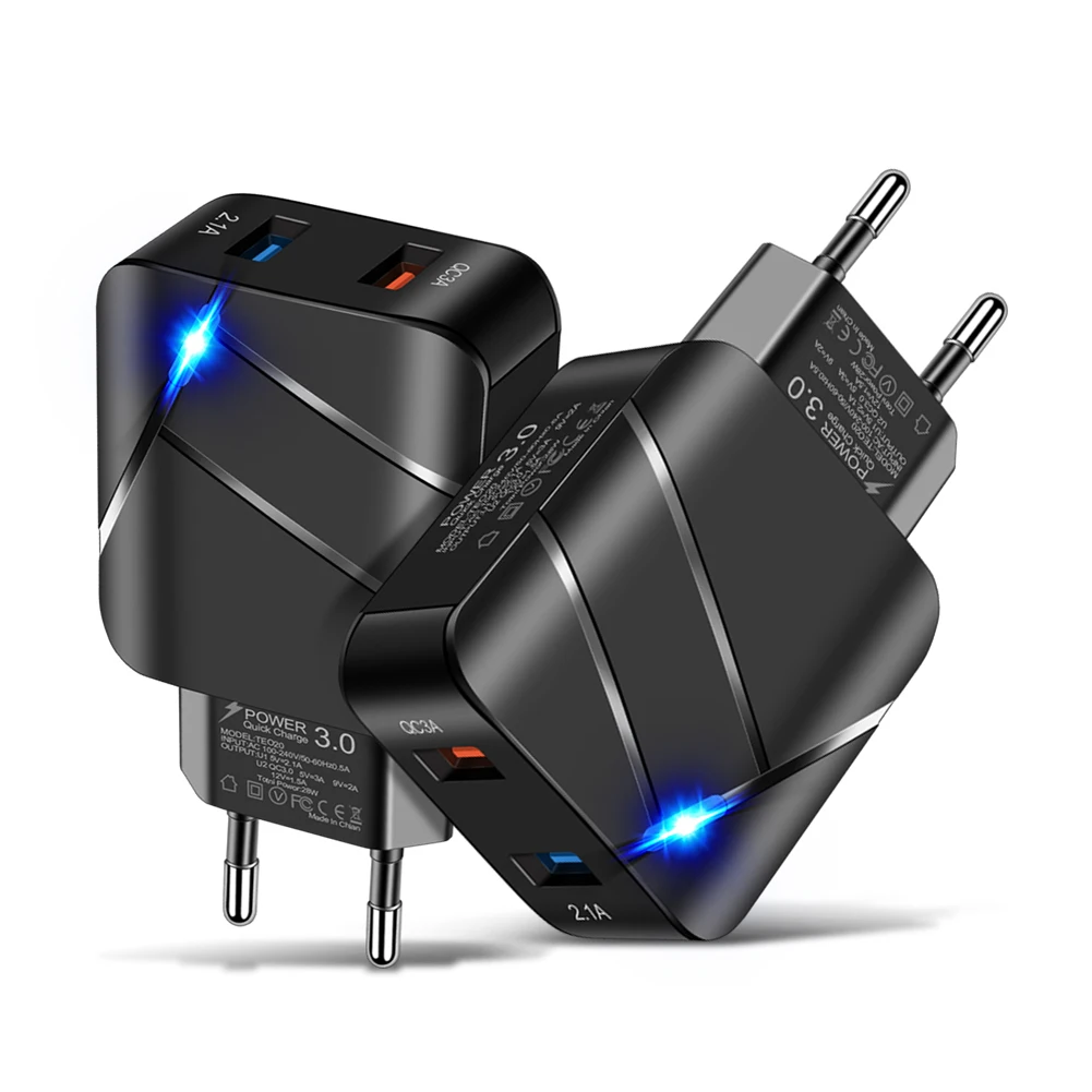 Устройство зарядное сетевое портативное с USB-портами и поддержкой быстрой