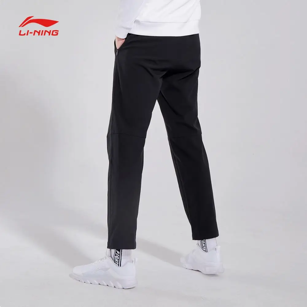 Li-Ning мужские штаны для бега, теплые флисовые 91.1% полиэстер 8.9% спандекс, подкладка, комфортные спортивные штаны, брюки AYKN387 MKY435