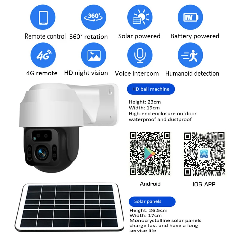 4G сим карты/WI FI Панели солнечные Камера 2MP HD Security Monitor на открытом воздухе 1080P умная