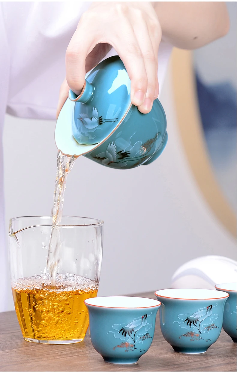 Синий и белый фарфор Gaiwan чай, гайвань комплект древней китайской глазурь Цзиндэчжэнь Чай набор чайная чашка для различных Чай