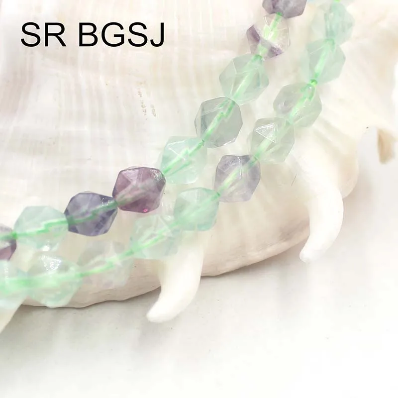 Free Shipping 6mm 8mm 10mm Faceted Round Polygonal Fluorite Natural Stone Loose Beads Strand 14&quot | Украшения и аксессуары
