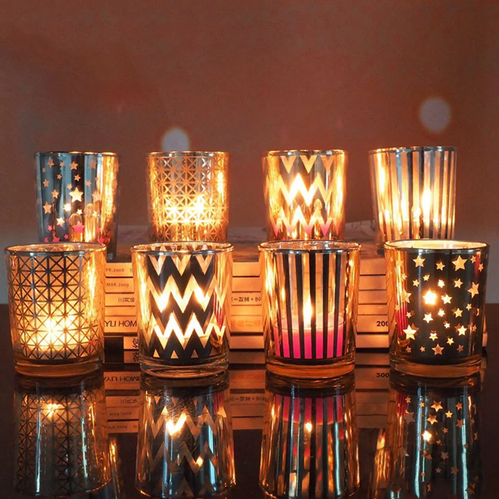 Стеклянные подсвечники Mercury для свадебных вечеринок|Подсвечники| |