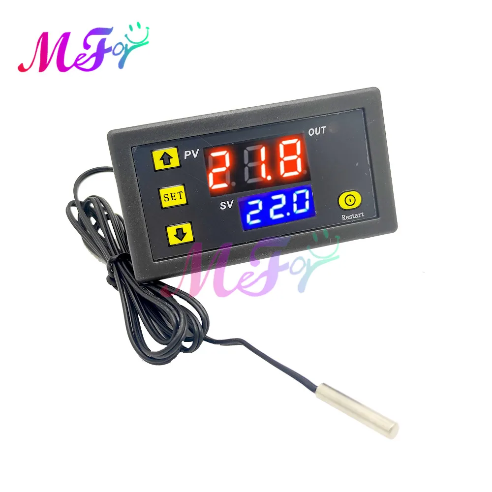 

W3230 12V 24V AC110-220V Probe line 20A Digital Temperature Control LED Display Thermostat With Heat/Cooling Control Instrument