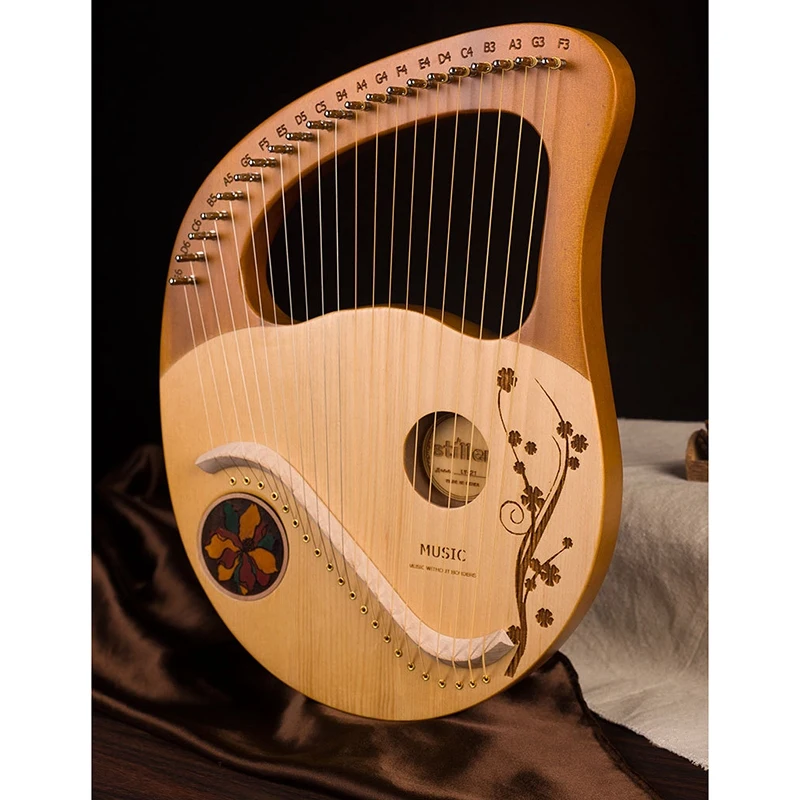 

Lyre Harp,21 Metal Strings Wooden Harp Lyre Harp Stringed Instrument with Tuning Wrench for Music Lovers Beginners,Etc