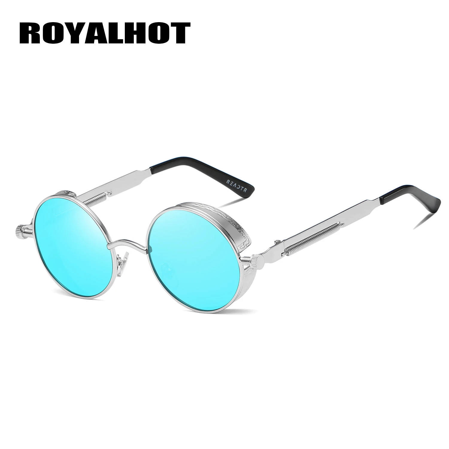 RoyalHot, мужские, женские, поляризационные, Круглый, Ретро стиль, оправа, солнцезащитные очки, для вождения, солнцезащитные очки, оттенки, Oculos masculino, мужские, p1008 - Цвет линз: Blue