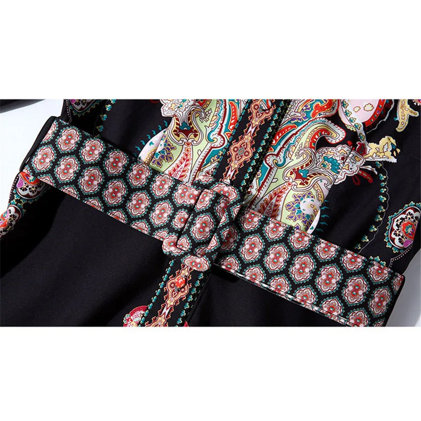 

Boho Maxi Dress Europoean Style Runway Dresses 2020 Women Hugh Quality Designer Lantern Sleeve Long Shirt Dress Party Robe Mujer