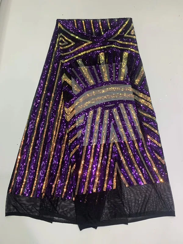 

Новое поступление 2020, кружевная ткань с блестками в нигерийском стиле, красивый французский тюль, кружевная ткань для женщин, платье FNSMA173