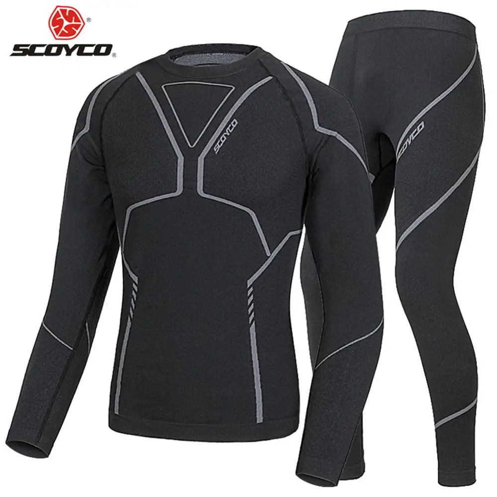 Комплект термобелья SCOYCO для мотоцикла мужские облегающие длинные топы и штаны