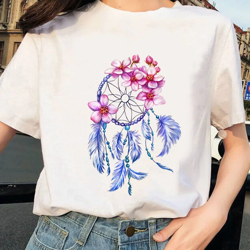 

Cute girls t-shirt Wind Chimes Printed T Shirt Women Short Sleeve O Neck Loose Tshirt Summer Causal Tee Tops Camisetas Mujer