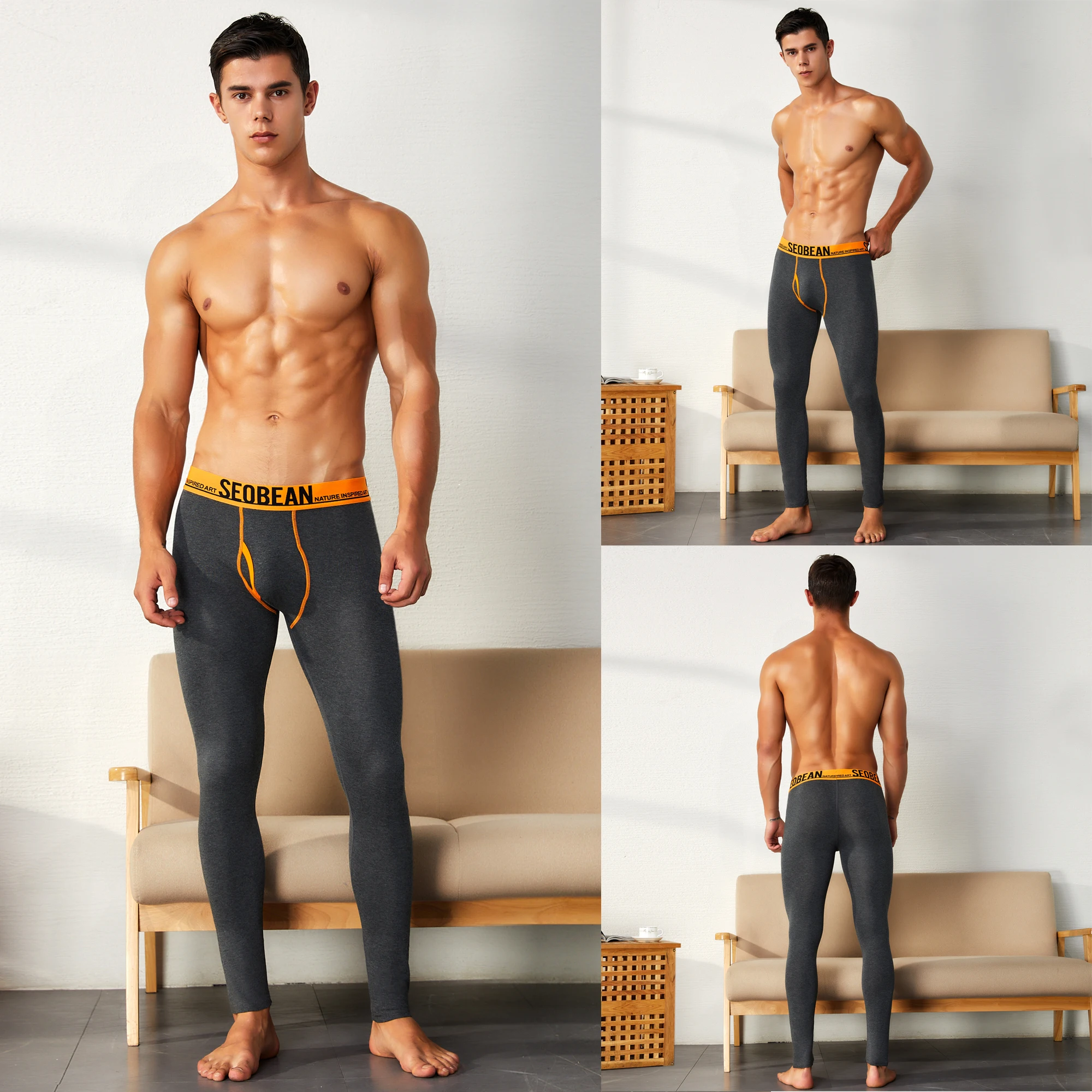 New Autumn Winter Underwear Men Cotton calzoncillos largos hombre Solid Long Johns Warm Thermal Underpants Sexy Pants leggings