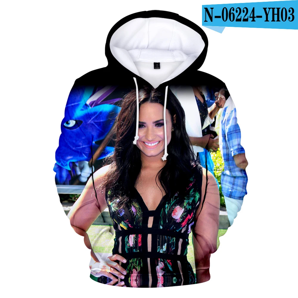 Горячая Распродажа толстовки Demi Lovato толстовки с 3D принтом Мужская/Женская Harajuku одежда с длинным рукавом с капюшоном размера плюс пуловер - Цвет: 3D