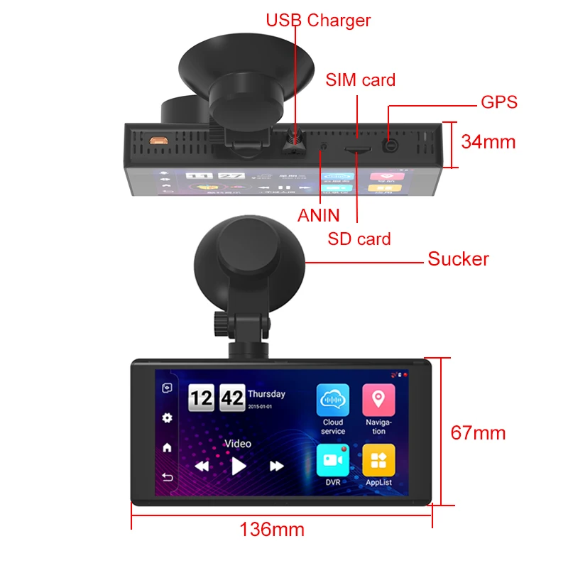 Автомобильный видеорегистратор 5 18 дюйма 4G Android FHD 1080P | Автомобили и мотоциклы