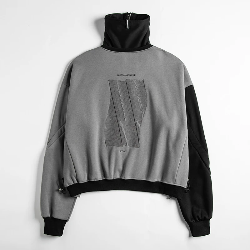 2020 модный весенний свитер с высоким воротом Мужская Уличная одежда Harajuku