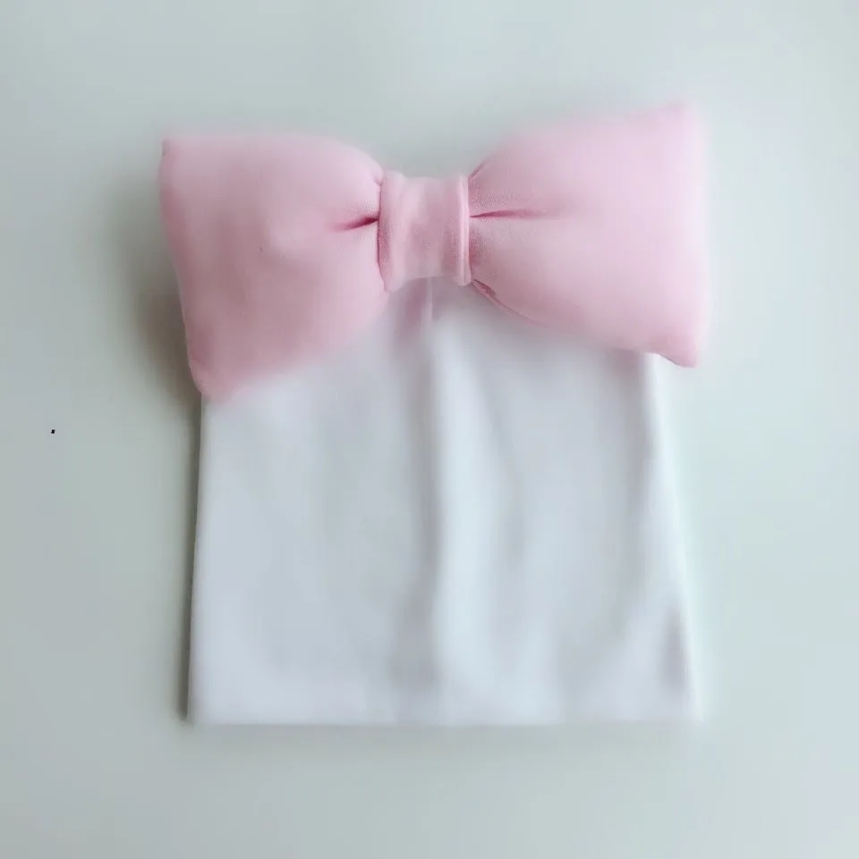 pink t Детская шапка в горошек для малышей, хлопковая цветная шапка с большим бантом, милая шапка, шапочка для девочек с бантом-бабочкой - Color: pink t