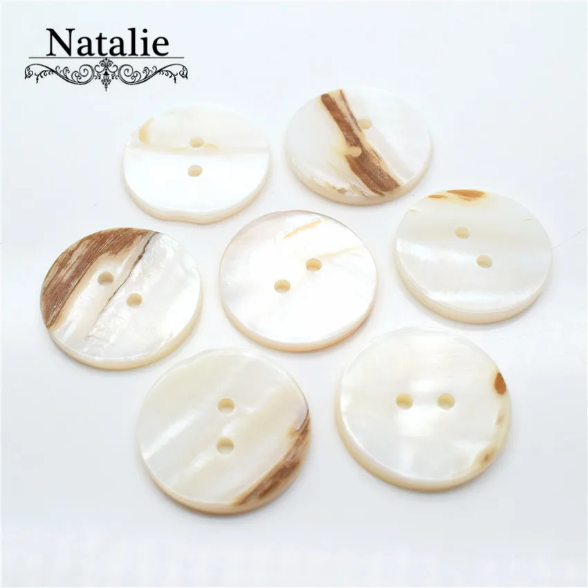 8 шт. 25 мм большие кремовые белые пуговицы из натуральной раковины цветная
