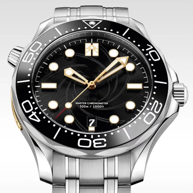 Розовое золото нержавеющая сталь Diver Master Мужские автоматические механические