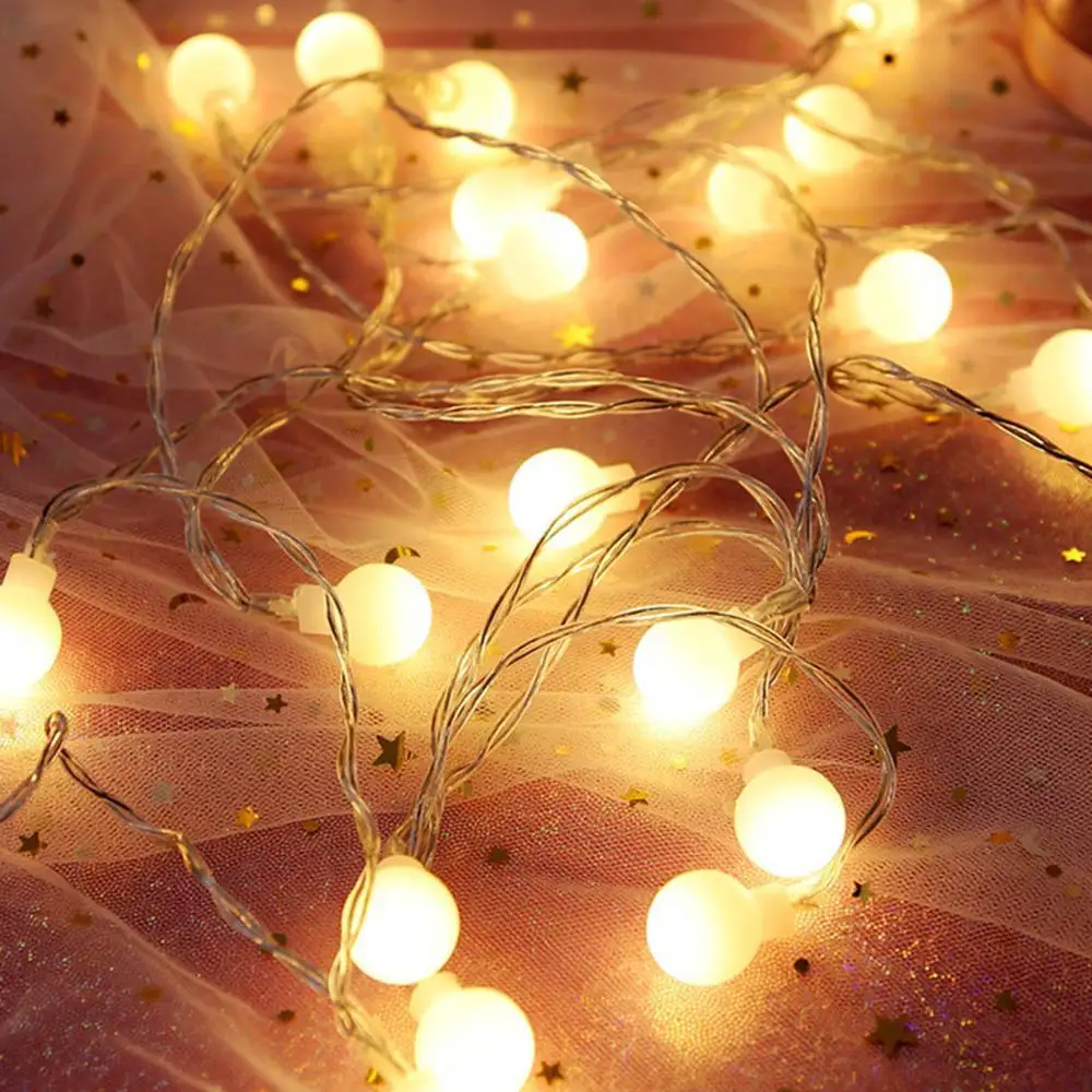 

2 Sets Frosted Small Ball String Lights Christmas Lights Wedding Party Home Decorative String Lights