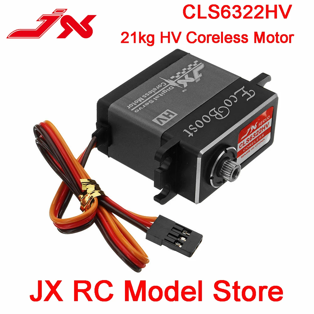 

CLS6322HV JX Ecoboost 0.07sec 21KG Large Torque 180 degree CNC Alum Shell Metal Gear Digital Coreless Servo for RC Scaler