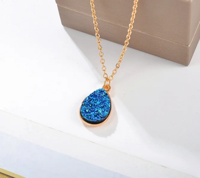 Collier Femme Charm Drop shape Stone Necklaces &amp Pendants for Women Crystal Bud Necklace Fashion Jewelry Kolye Collares | Украшения и