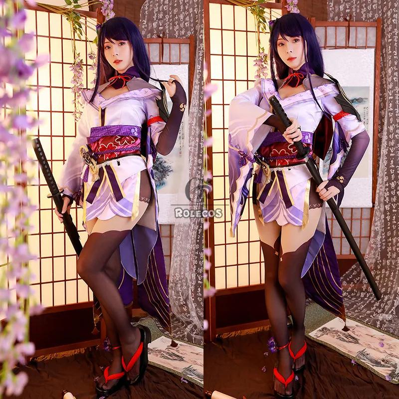 ROLECOS Game Genshin Impact Raiden Shogun Косплей Костюм Baal Сексуальная женская форма полный