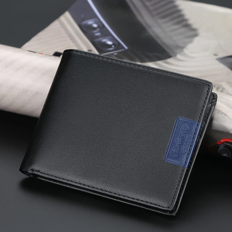 

Короткий кошелек для мужчин, горизонтальный бумажник с несколькими отделениями для карт, простой мягкий кожаный тонкий держатель для билет...