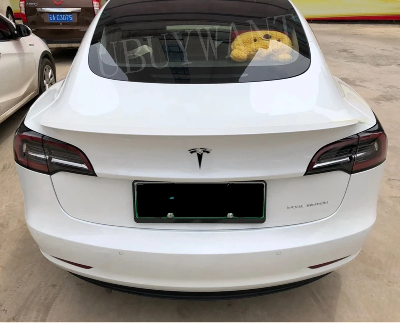 Для новой модели Tesla 3 автомобильные аксессуары высокое качество АБС пластик задний багажник спойлер крыло украшение