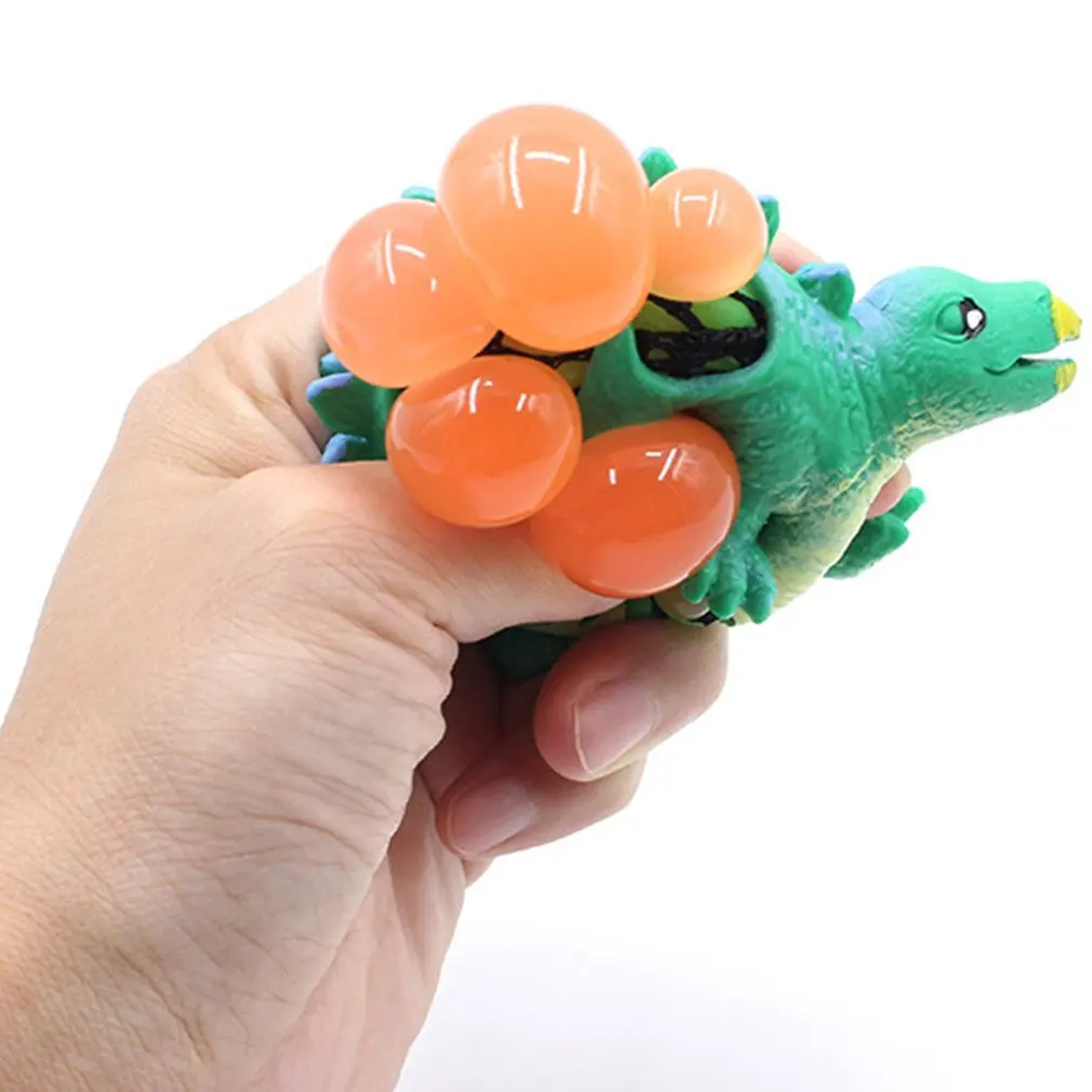 

OCDAY Dinosaur Model Grape Venting Balls Toys PU Simulation Squeeze Pressure Ball Stress Relief Toy Cute Gift for Children Adult