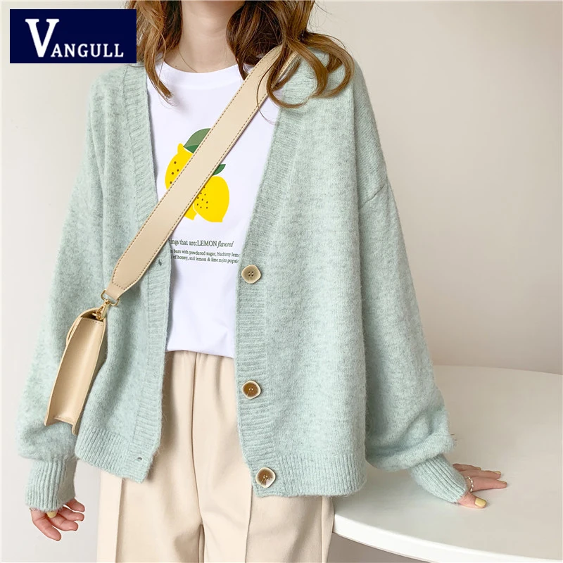 

Женский вязаный кардиган с V-образным вырезом, на осень/зиму