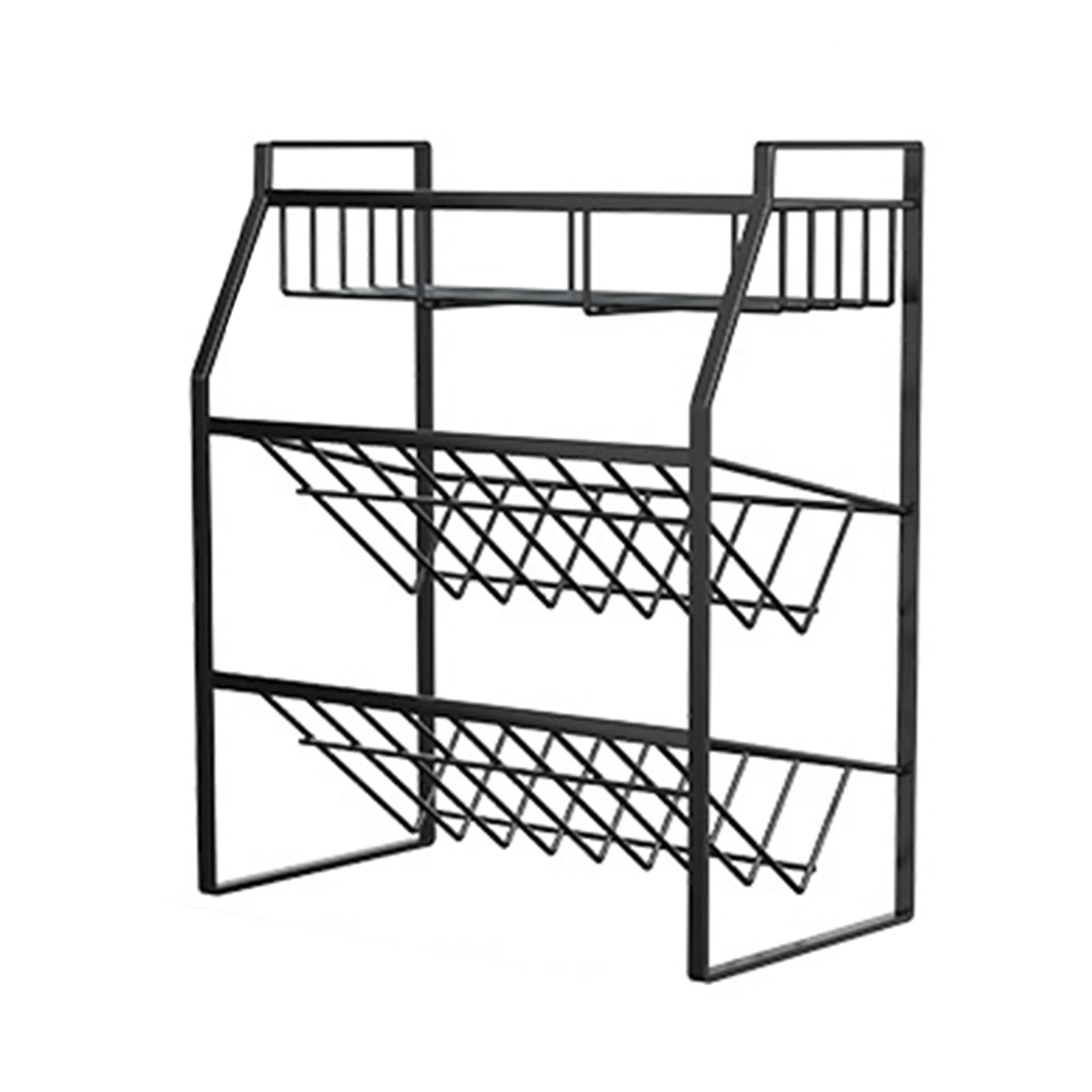 

Kitchen Universal Seasoning Rack Multi-purpose Three Layer Metal Standing Storage Shelf