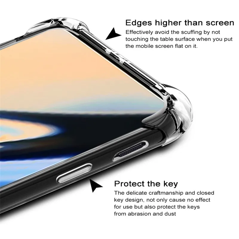 For Oneplus 9 8 7 7t Pro 8T 9R Nord N10 N100 Z 6 5 3 6T 5T Case Air Cushion TPU Soft Silicone Clear Shockproof Cover