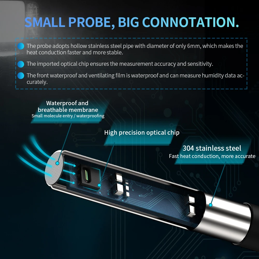 Датчик температуры и влажности Jaalee беспроводной Bluetooth внутренний измерительный