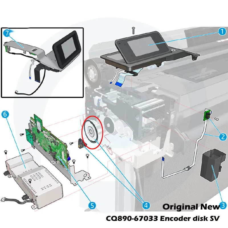 

Original New For HP DesignJet T520 T130 T120 T525 T530 T730 T830 Encoder Disk CQ890-67033