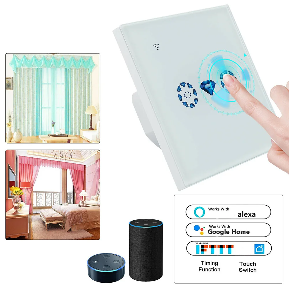Сенсорное управление рольставни приложение электрическая Wifi панель домашний умный занавес переключатель мотор дверь мобильный телефон гараж спальня инструмент