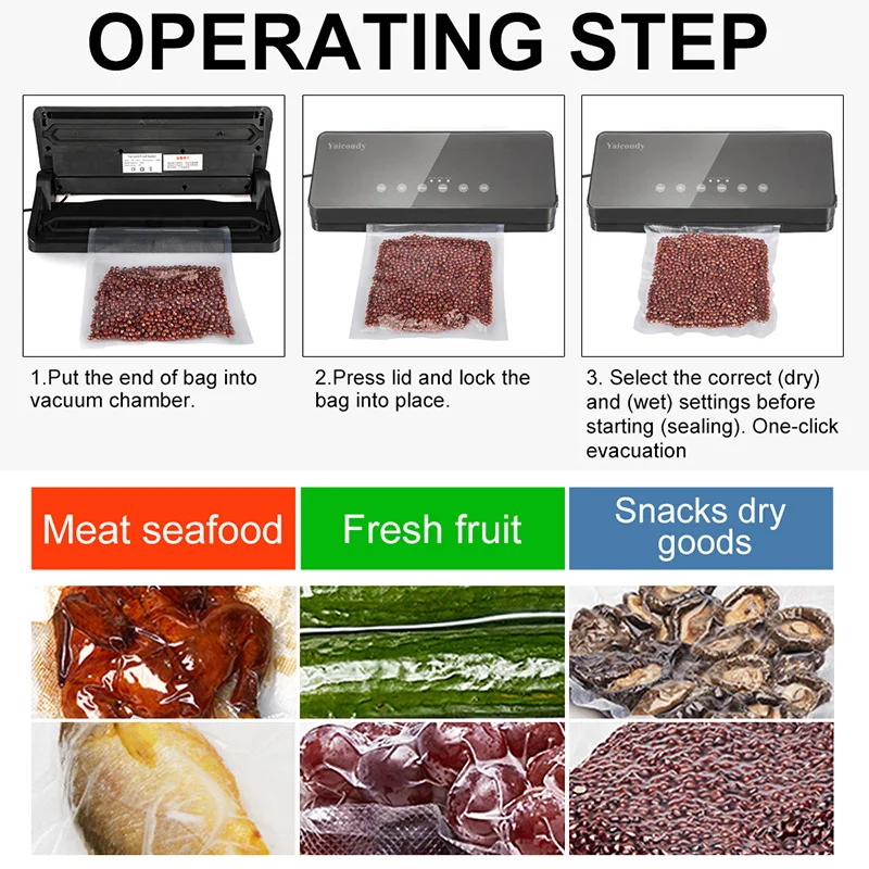 

Kitchen Storage Best Portable Food Vacuum Sealer With Free Vacuum Bags 10pcs Sealing Machine Packaging Vacuum Sealer