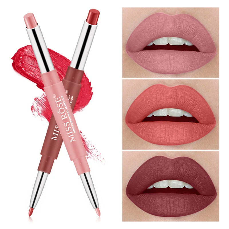 MISS ROSE 2в1 матовая губная помада карандаш для женщин водостойкая Обнаженная