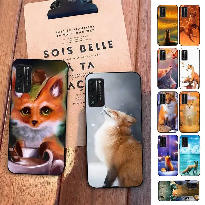 

Animal Cute Fox Phone Case for Huawei Honor 10 i 8X C 5A 20 9 10 30 lite pro Voew 10 20 V30