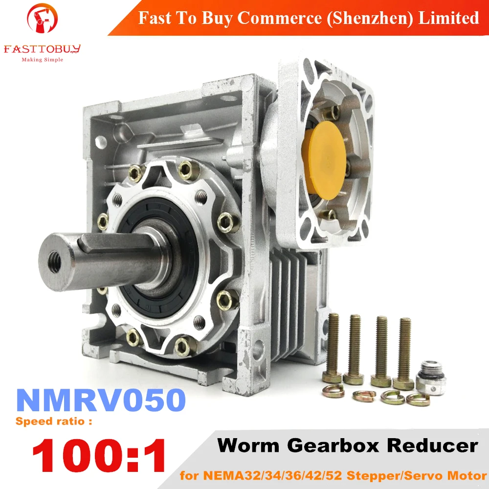 Червячная коробка передач NMRV050 передаточное число 100:1 входное отверстие 4/19 мм