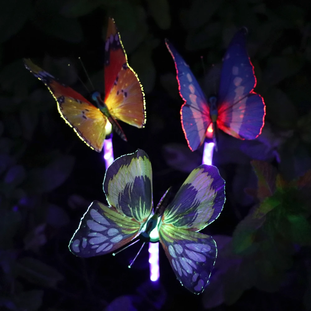 3 предмета в комплекте Светодиодная лампа на солнечных батареях бабочки огни