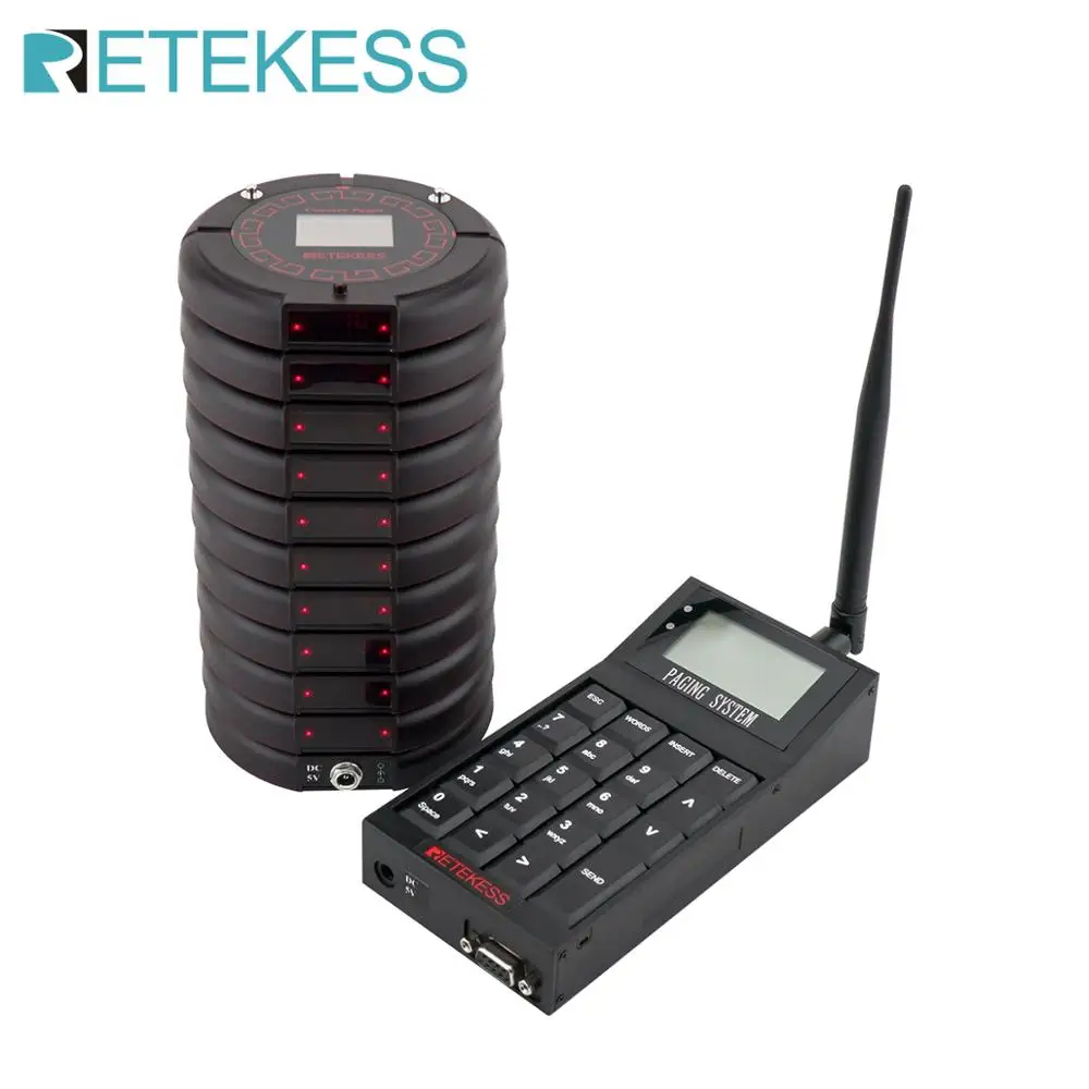 RETEKESS TD159 Restaurant Pager Queue Calling System Wireless Call Guests With Screen Send Words For Factory Restaurant