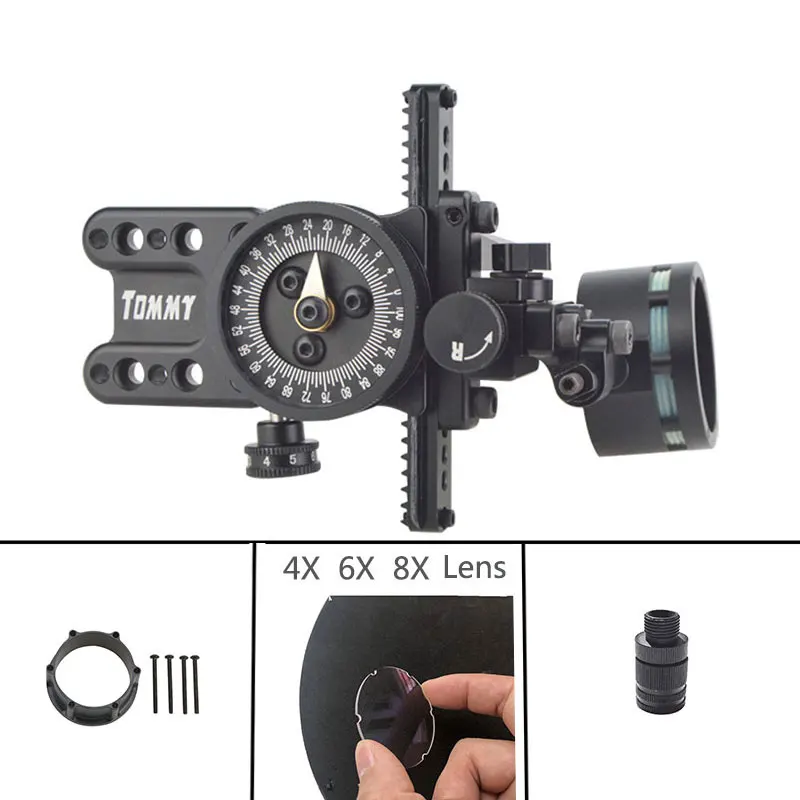 Set (4x lens) Right 1 компл. Стрельба из лука блочный лук прицел с адаптером и 4x/6x/8x Объектив прицел светильник Блочный Лук Левая Правая рука стрельба аксессуары - Цвет: Set (4x lens) Right