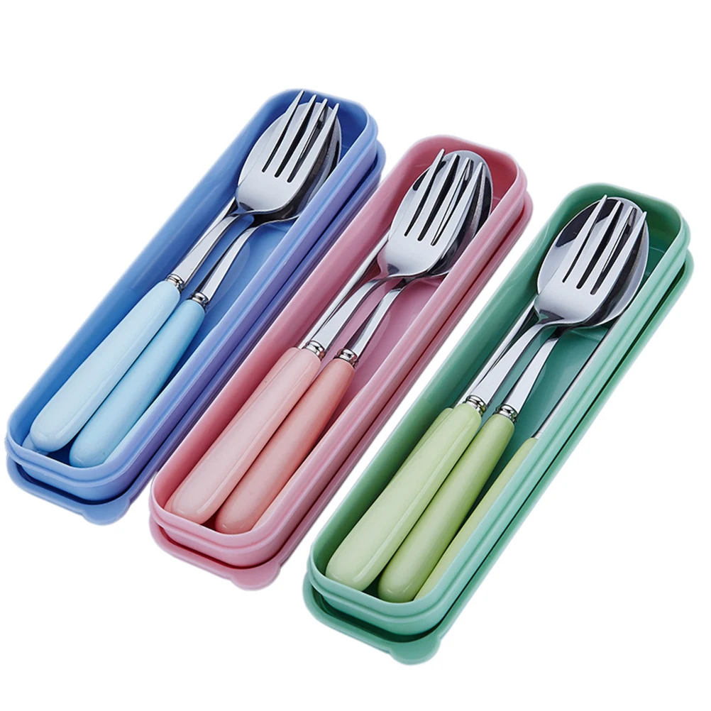 

Hot Sale Stainless Steel Chopsticks Spoon Fork Cutlery Set Ceramic Tableware Set Portable with Case for Travel Home Camping