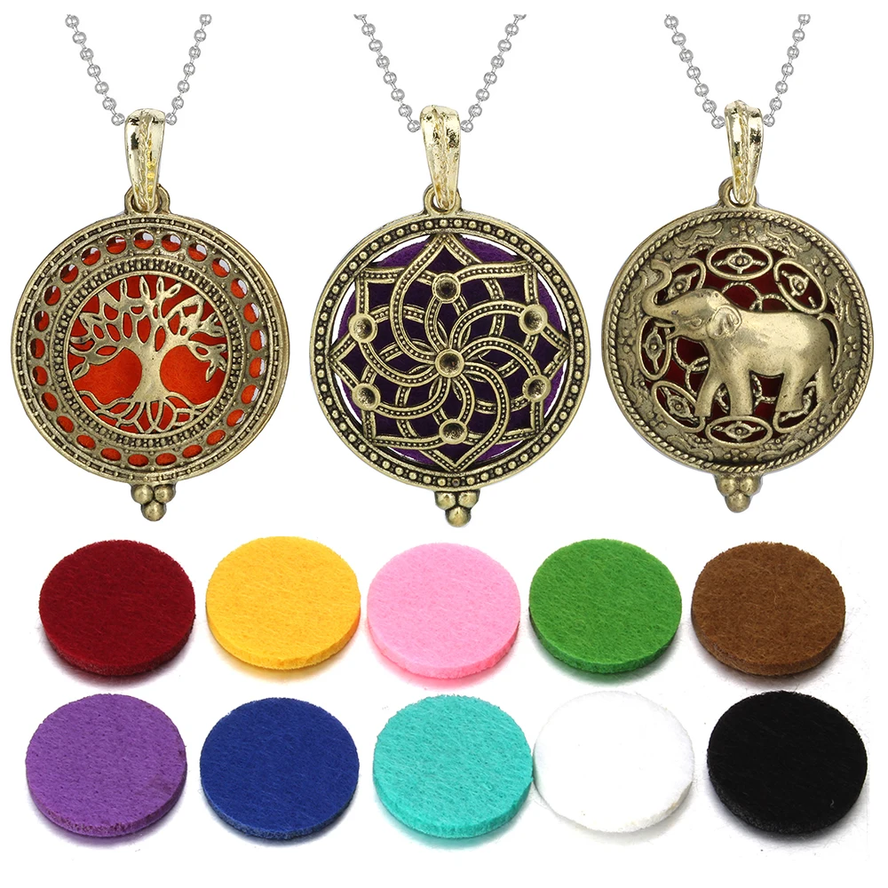 Ароматерапия ювелирные изделия Бронзовый Слон Древо жизни Цепочки и ожерелья