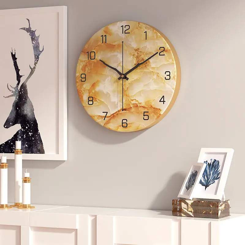 

Nordic Wall Clock Creative Living Room Mute Personality Metal Quartz Clock Modern Minimalist Light Luxury Fashion Luxury Home