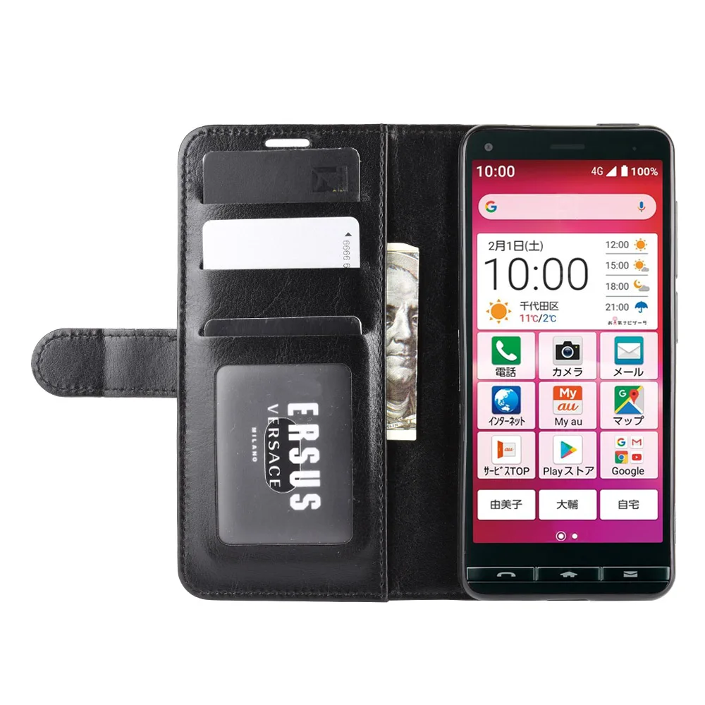 Флип-чехол для KYOCERA Basio4 KYV47 (5 6 дюйма) чехол-кошелек с кармашком карт стильный