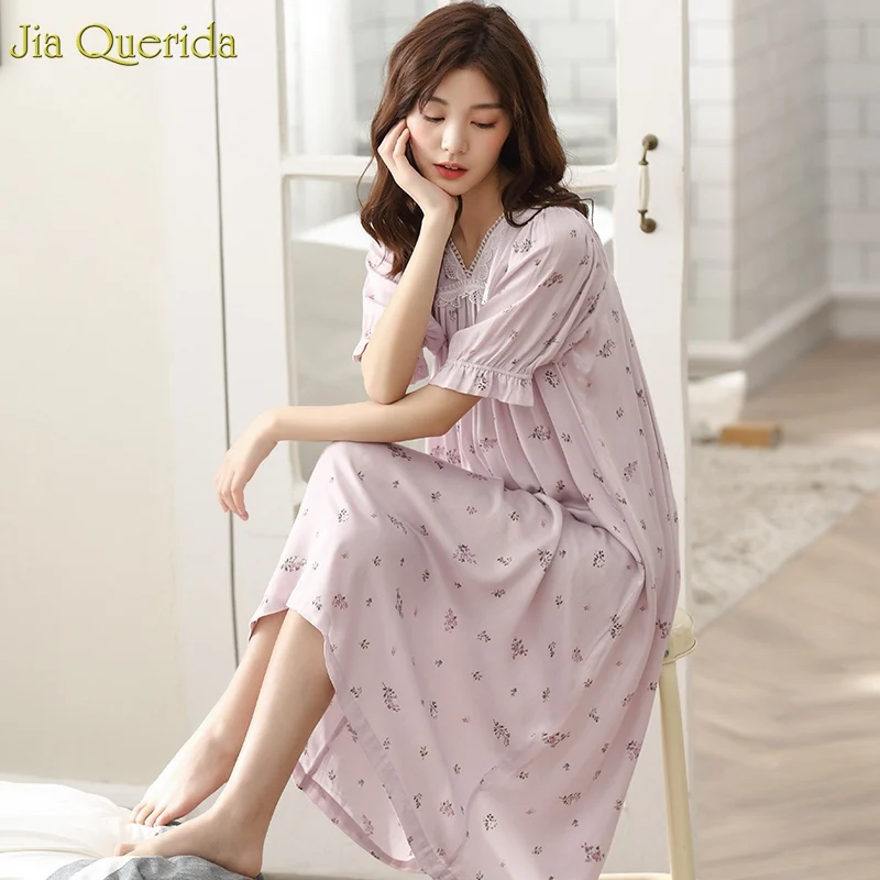 Женское ночное платье размера плюс розовая ночная рубашка свободного покроя v