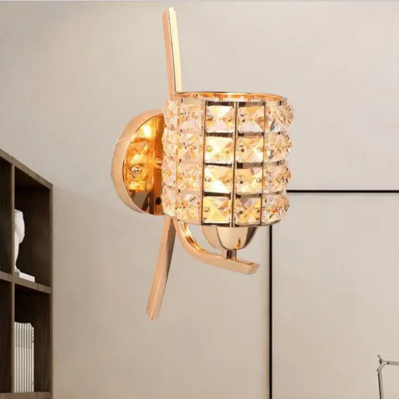 Simple Modern Wall Light Single Head K9 Crystal Lamp Creative Art Bedside Mirror Headlamp Bedroom Lighting | Лампы и освещение