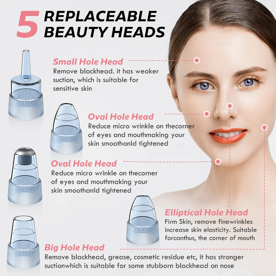 

Blackhead Remover Face Deep Nose Cleaner T Zone Pore Acne Pimple Removal Vacuum Suction Facial Diamond Beauty Clean Skin Tool